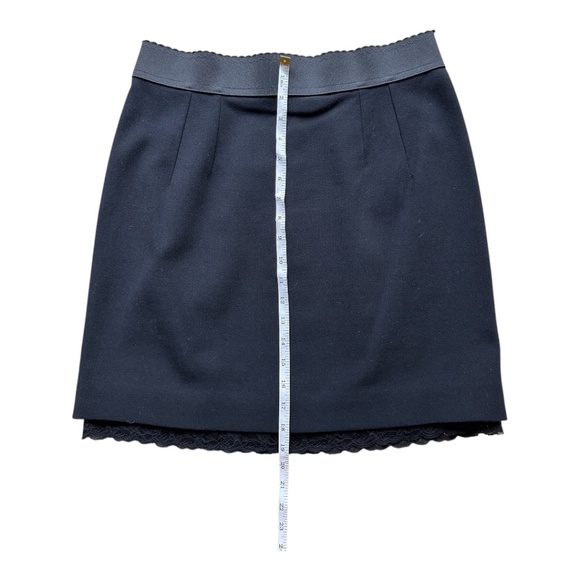 Dolce & Gabbana Silk Blend Black Mini Skirt with Lace Hem Size 46 - Picture 4 of 5